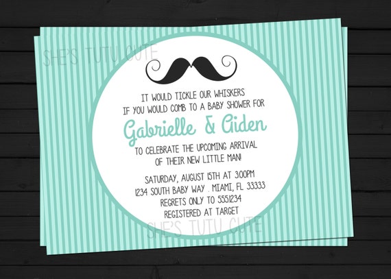 A New Little Man Mustache Bash Birthday or Baby Shower Invitation Digital File YOU-PRINT Il_570xn