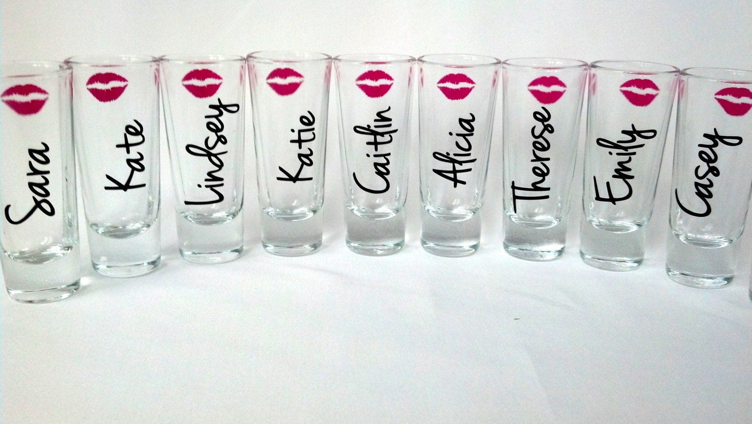 10 Bridesmaids shot glasses bachelorette favors shot glasses