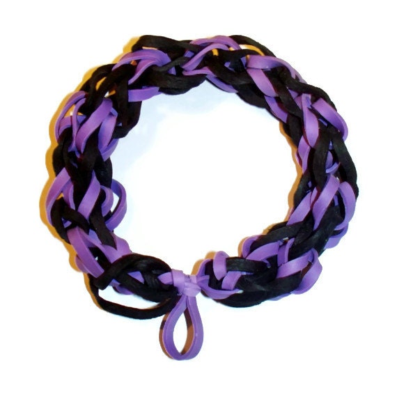 Purple and Black Rubber Band Bracelet Awesome for Sporting
