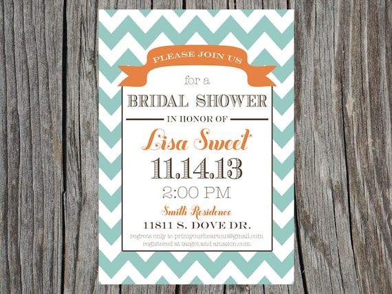 Bridal Shower Invitation Chevron Banner Il_570xn