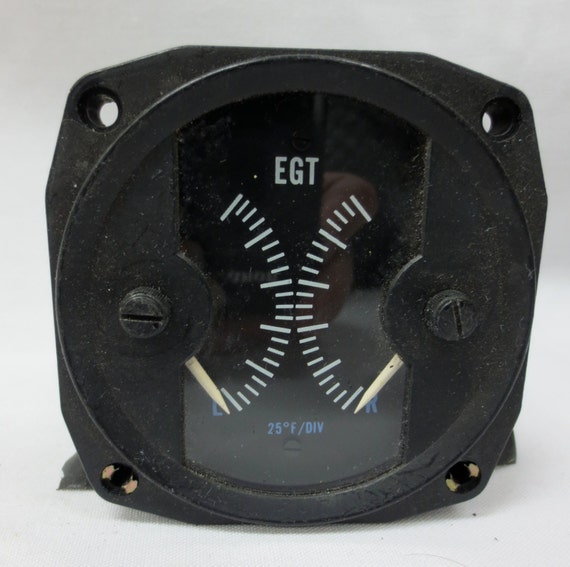 Vintage Aircraft Instrument Panel EGT Gauge