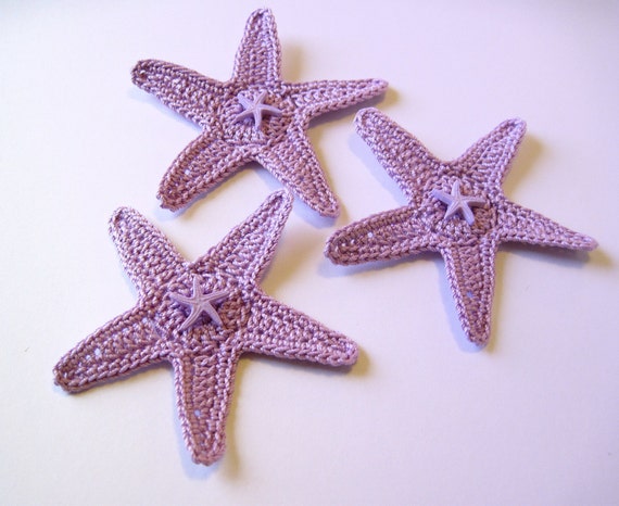 Crochet Starfish Sea Star Applique in Lilac