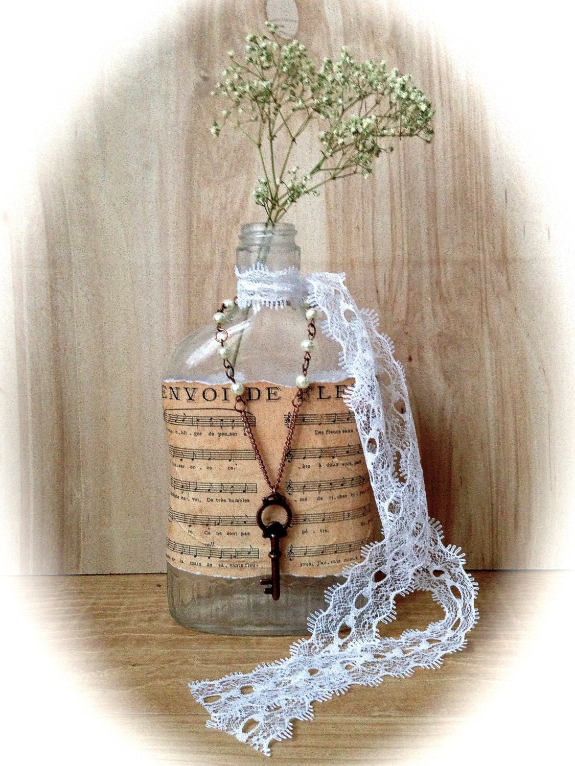 Vintage Glass Bottle Upcycled Apothecary Bottle by MissionJewels