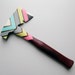 Multi-Colored Triangle Patterned Painted Hatchet