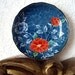 Arita Imari Japanese Floral Saucer Gold Enamel Blue White Plate Underglaze Handmade Japan Tsubaki Fine Porcelain Decor