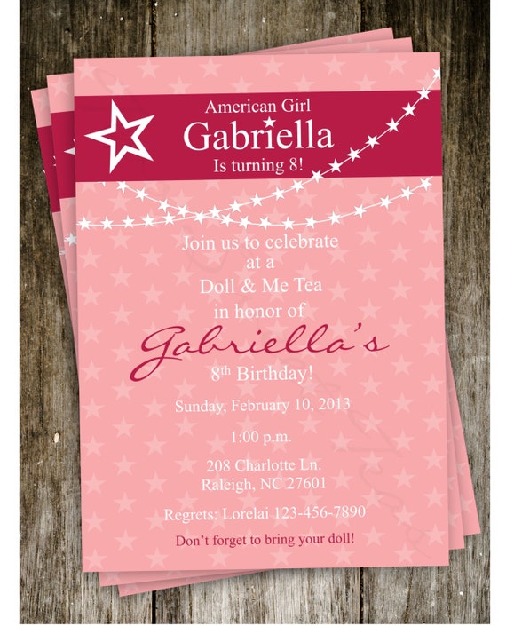 American Girl Doll Invitations 6