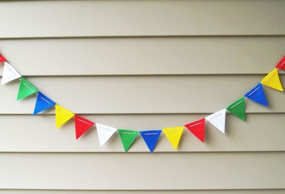 Big Top Circus Felt Primary Colors Bunting Il_570xn