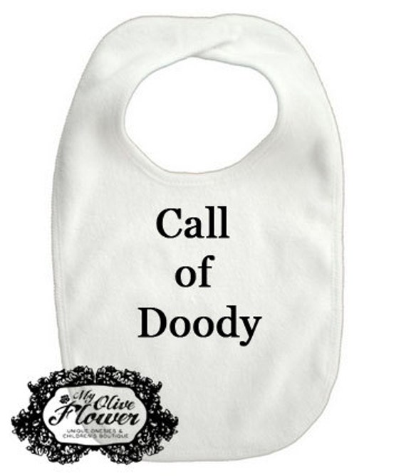 Call of Doody Embroidered Baby Bib Baby Shower by MyOliveFlower