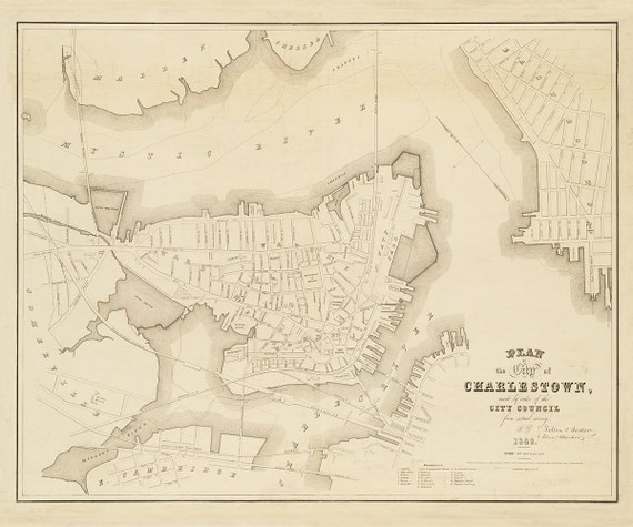 1848 Map of Charlestown Massachusetts