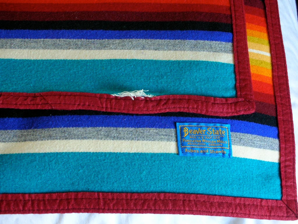 Pendleton Beaver State Wool Blanket Western Banded Striped