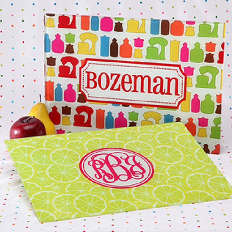 Personalized Custom Glass Cutting Board by TickledPinkNOLA on Etsy