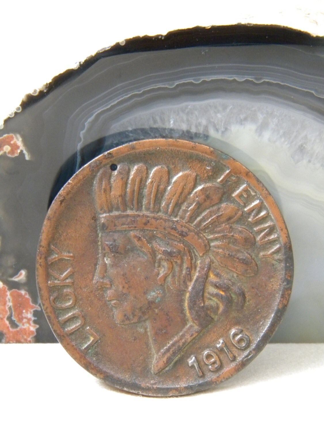 Antique 1916 Lucky Penny SOUVENIR COIN Lucky Penny