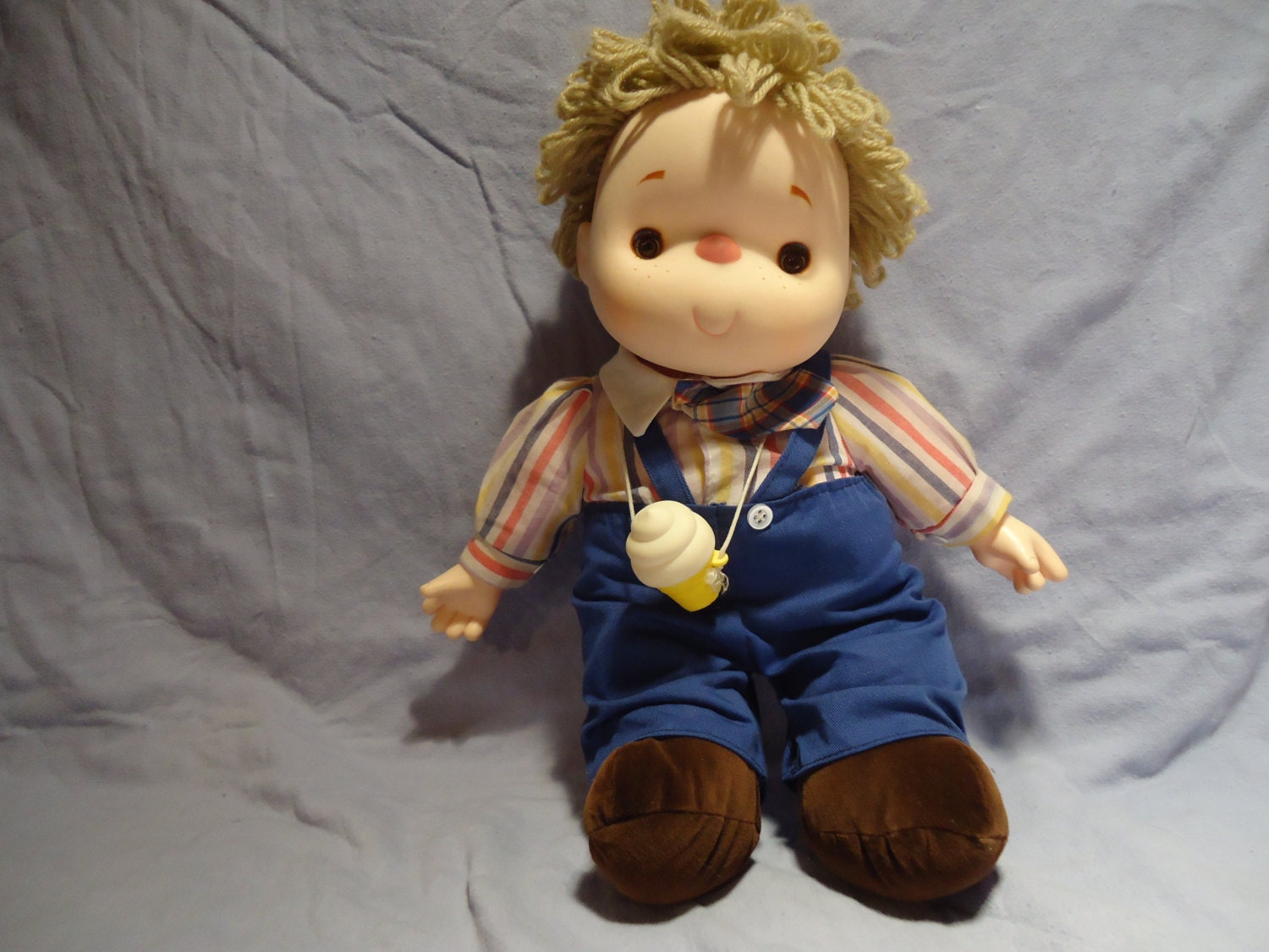 Vintage Ice Cream Doll with Ice Cream Cone 80s Boy Doll Hong