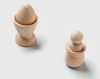 The Egg with Cup & The Peg with Cup- Montessori Toys-Wooden Puzzle