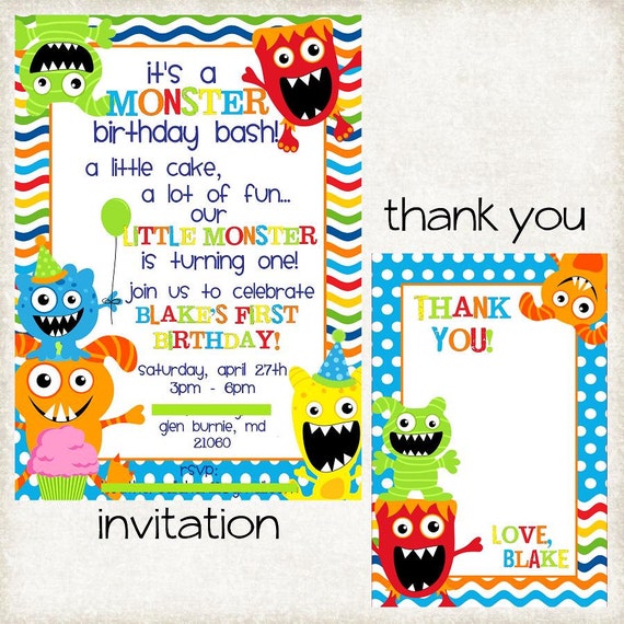 Monster Themed Invitations 3