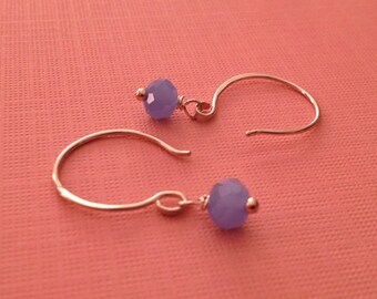 Sky Blue Faceted Glass Earrings
