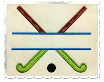 Split Field Hockey Sticks Applique Machine Embroidery Design - 4 Sizes