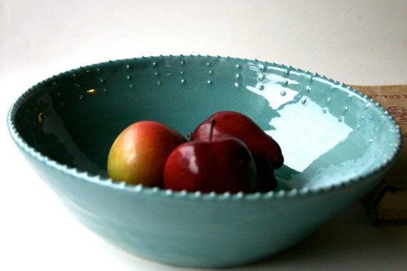 home accents capri robins egg fruit bow