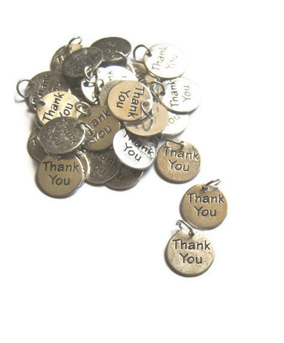 50 Thank You Charms With a Ring for party favors embellishment