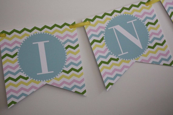 PRINTABLE Banner - Easter Chevron Collection - BellaGrey Designs Il_570xn