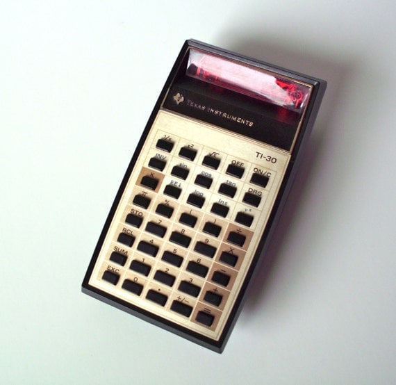 Vintage Texas Instruments TI-30 Calculator Red LCD