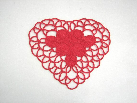 Large Red Lace Heart Red HeartValentine Heart Love Heart