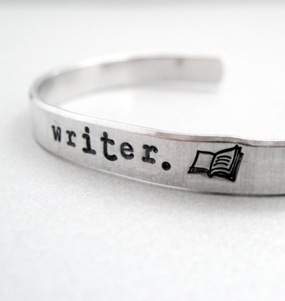 Custom Personlized Bracelet - Writer - pure aluminum cuff