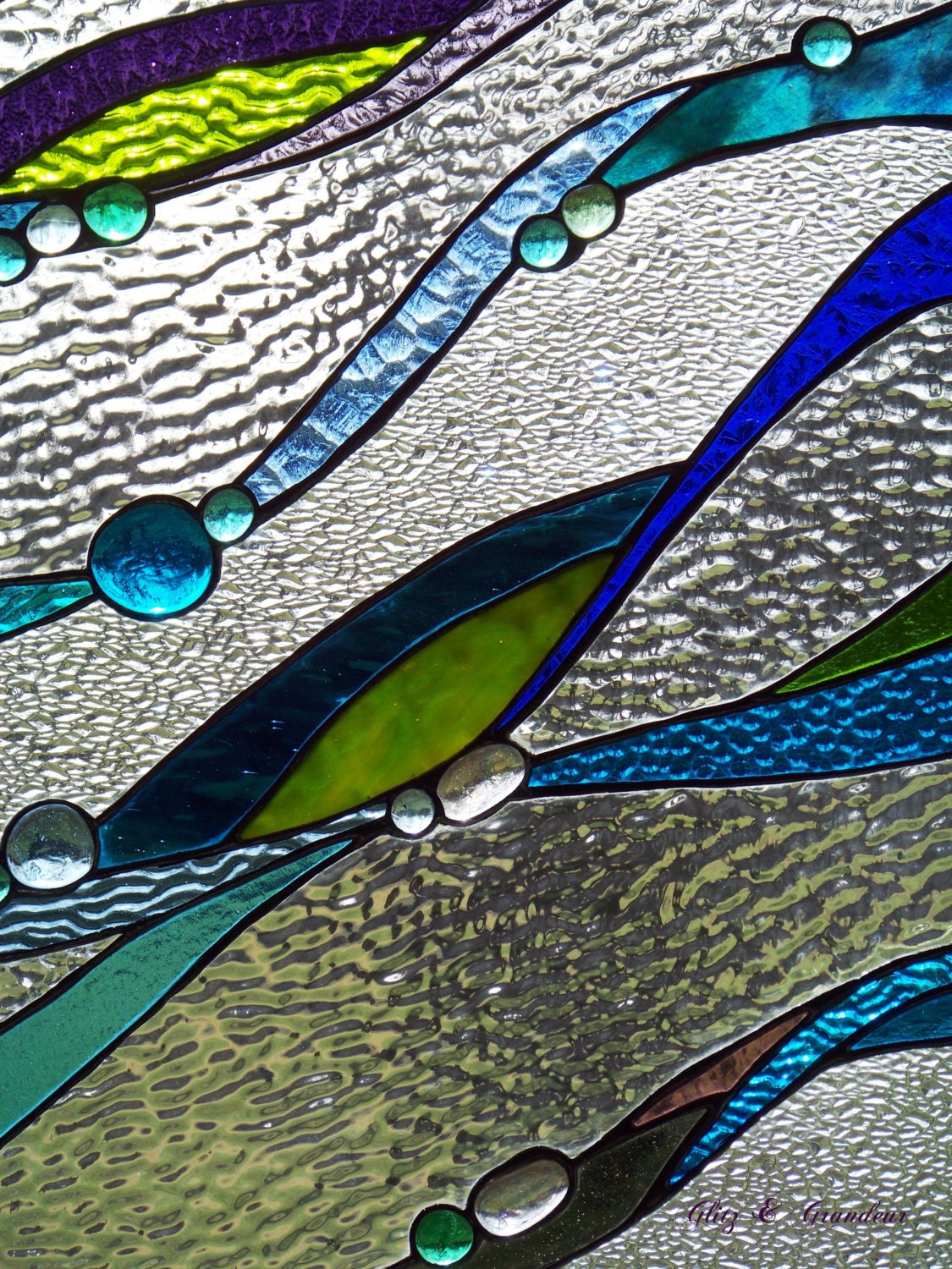 Water Iii Stained Glass Panel
