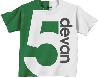 Boy's Birthday Shirt, Personalized Childrens Number T-Shirt, 1st 2nd 3rd 4th 5th 6th 7th 8th 9th