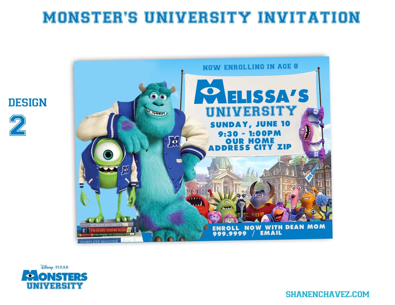 Monsters University Birthday Invitations Templates 3