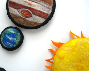 Montessori Toy. Sun and Planets Combined Set. 3D Flashcards. Made to Order.