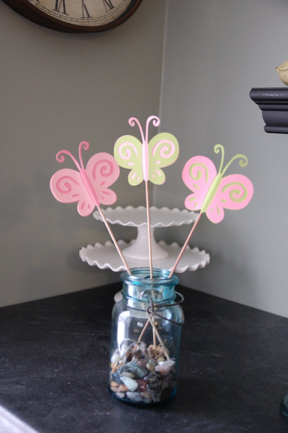 Butterfly Centerpieces 9 Pieces First Birthday by GiggleBees