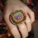 SUBLIME 40 oz to FREEDOM Rainbow PsYcHeDeLiC Mushroom Sun Glitter Resin RING ooak
