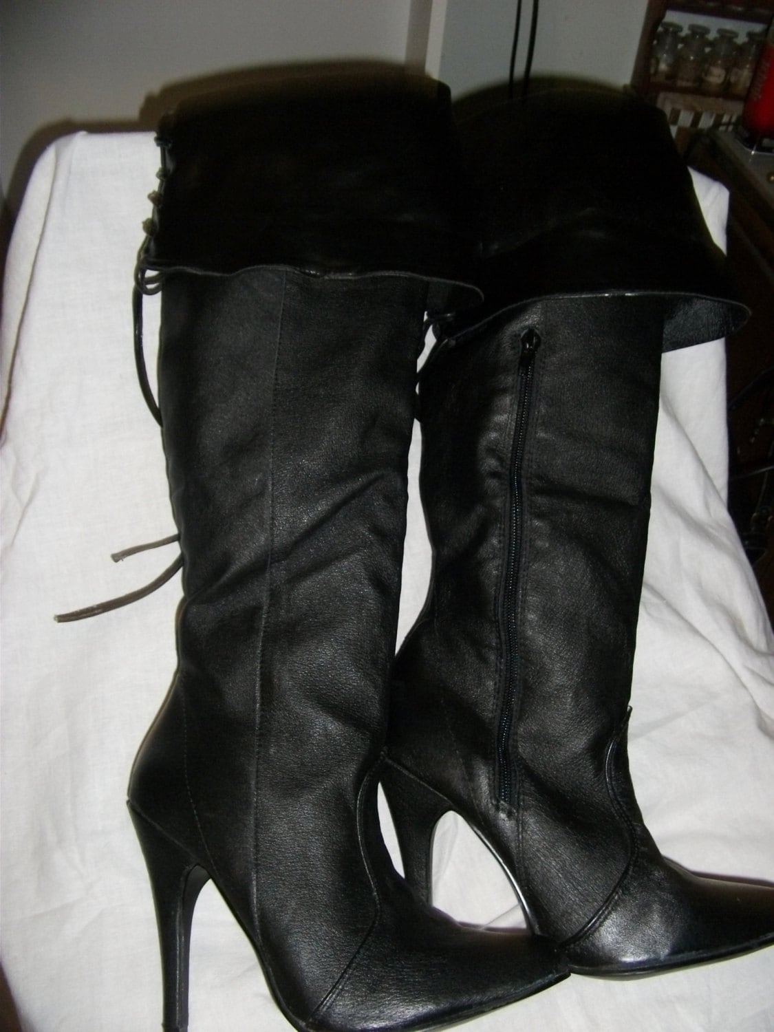 Vintage Ladies Thigh High Pirate Boots from Ellie 4 1/2