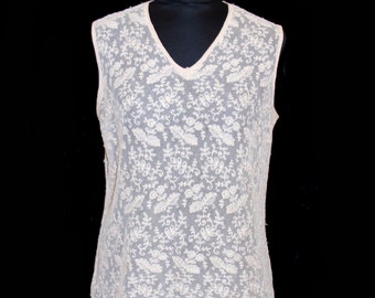 1920s Blouse // Ivory Tulle Lace Romantic Blouse