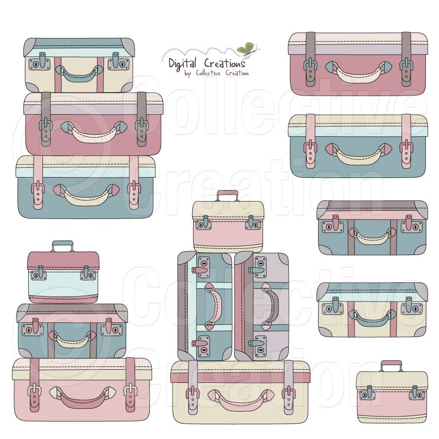 vintage luggage clipart - photo #17