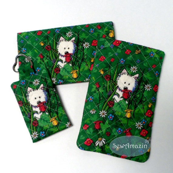 Garden Westies Accessories Sunglass Phone Case, Checkbook Cover, Pocket Key Chain