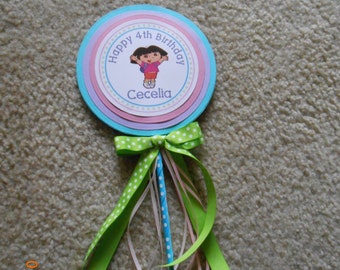 Dora Centerpiece-Dora Cake Topper-Dora Birthday Decoration-Dora the Explorer Decoration-Dora Birthday Party Decoration-Dora the Explorer
