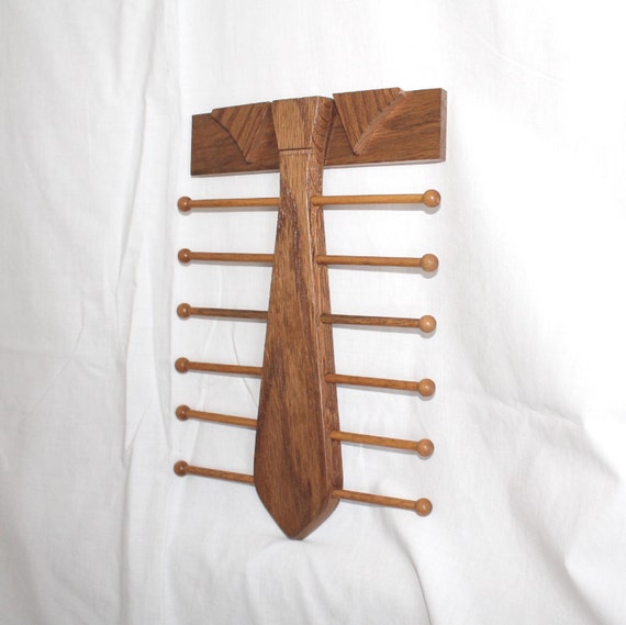 Vintage wood collar and tie shaped tie rack....tie holder