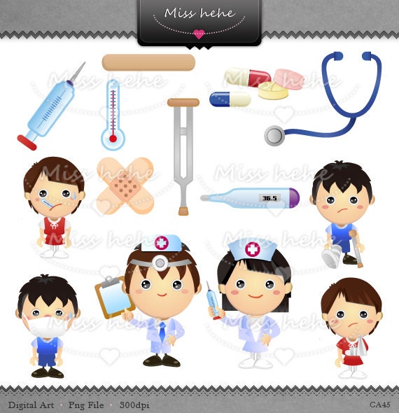 Digital Clip Art Little Doctor Kids PNG File 300 by Misshehe