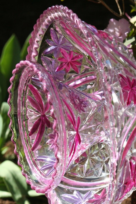 Garden Art Sun Catcher Glass Plate Flower Garden Sculpture