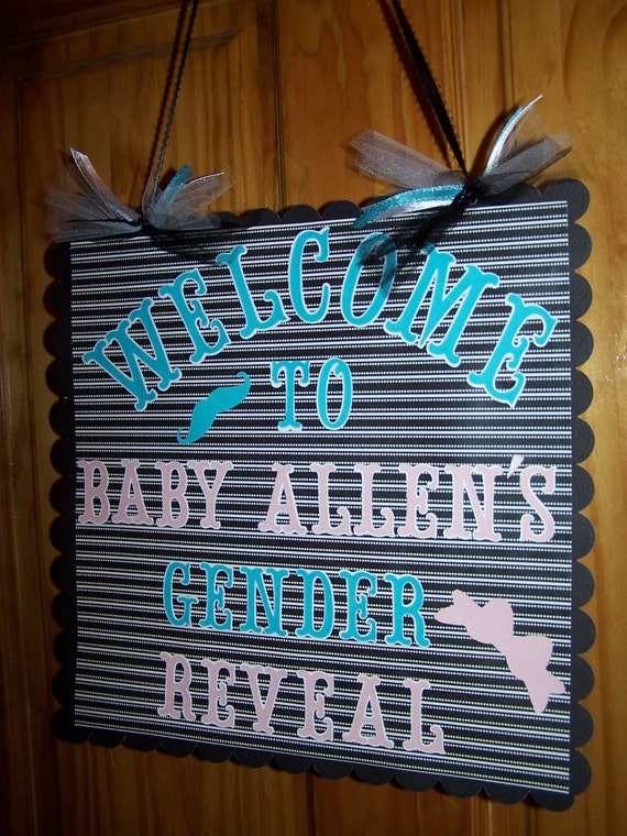 Door Sign Gender Reveal Decor Welcome Congratulations Custom