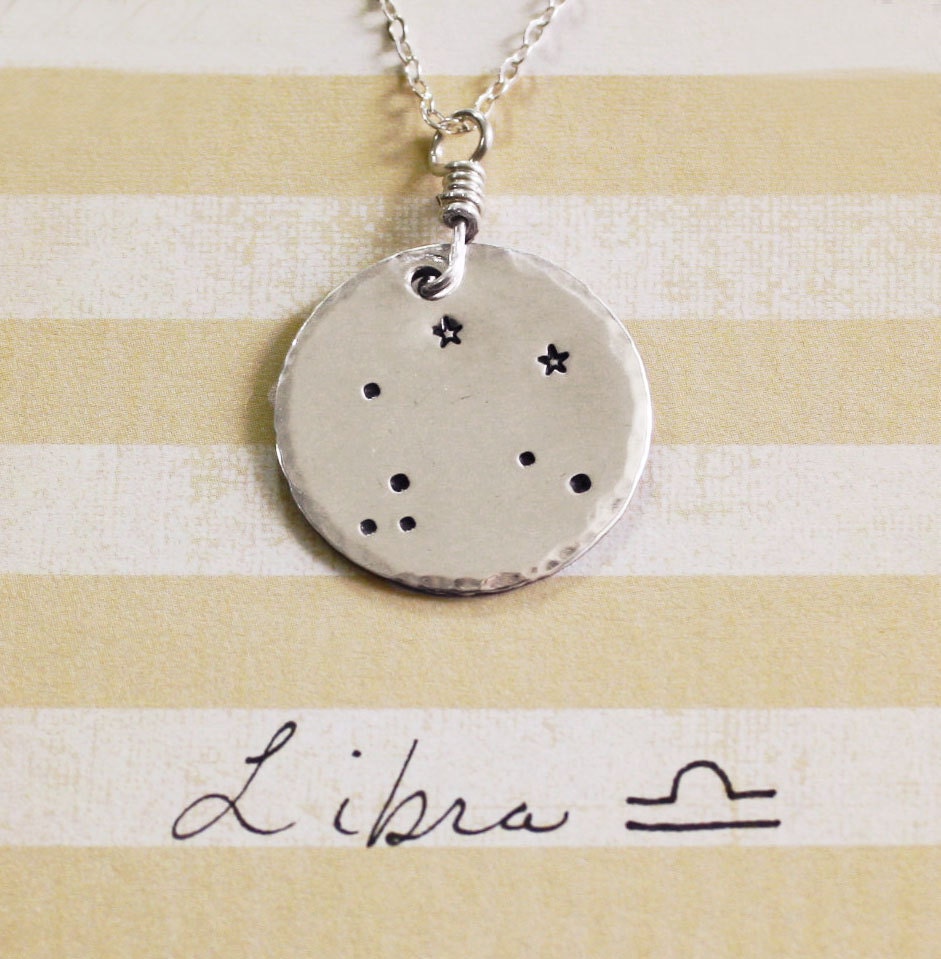 Libra constellation necklace silver Clearance