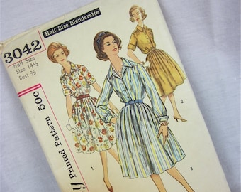 Vintage 60s Dress Sewing Pattern, Simplicity, 3042