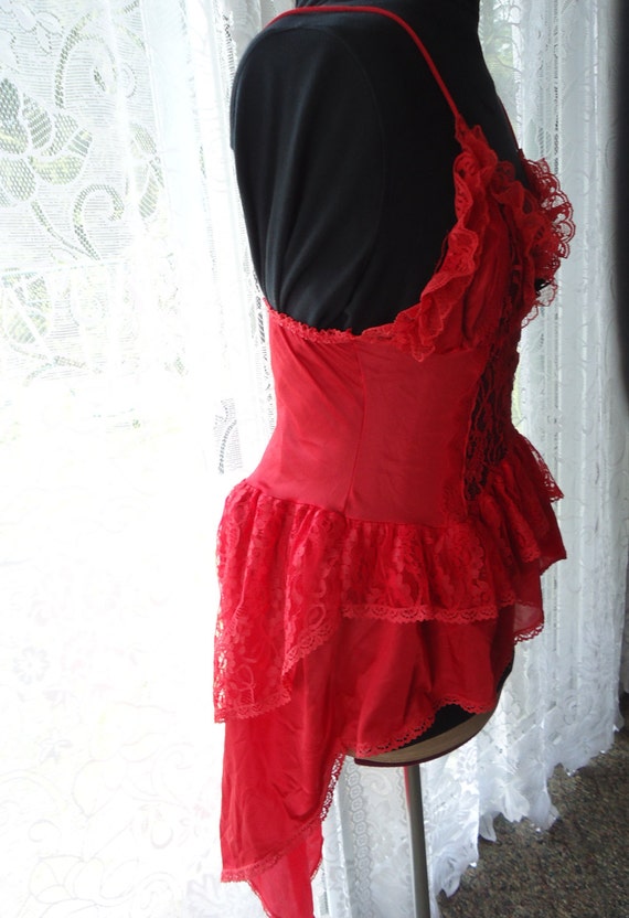 Vintage 80's Sexy Red Negligee by AbigailsVintageAttic on Etsy