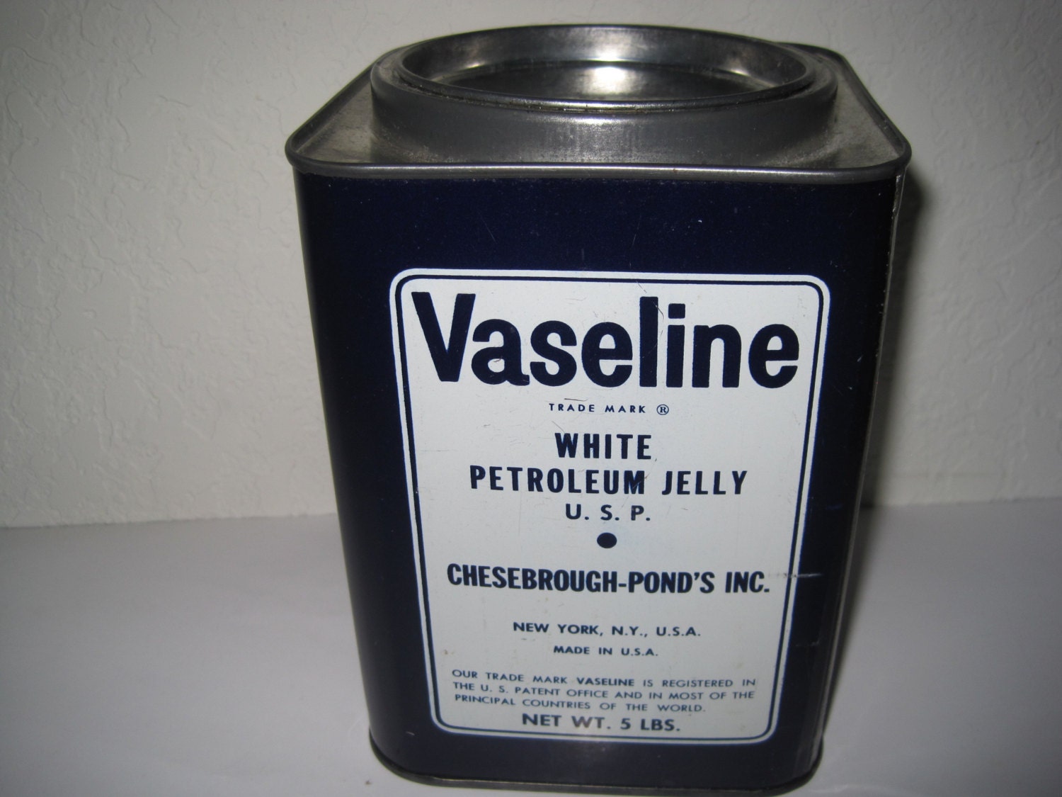 Rare Huge 5 lbs Vintage Vaseline Petroleum Jelly Tin