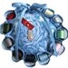 Sewing Kit Pouf with 12 Spools Thread, Needle Threader, and Needles