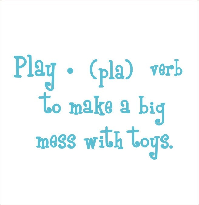 Play Definition Vinyl Wall Decal Children Playroom Decor Vinyl