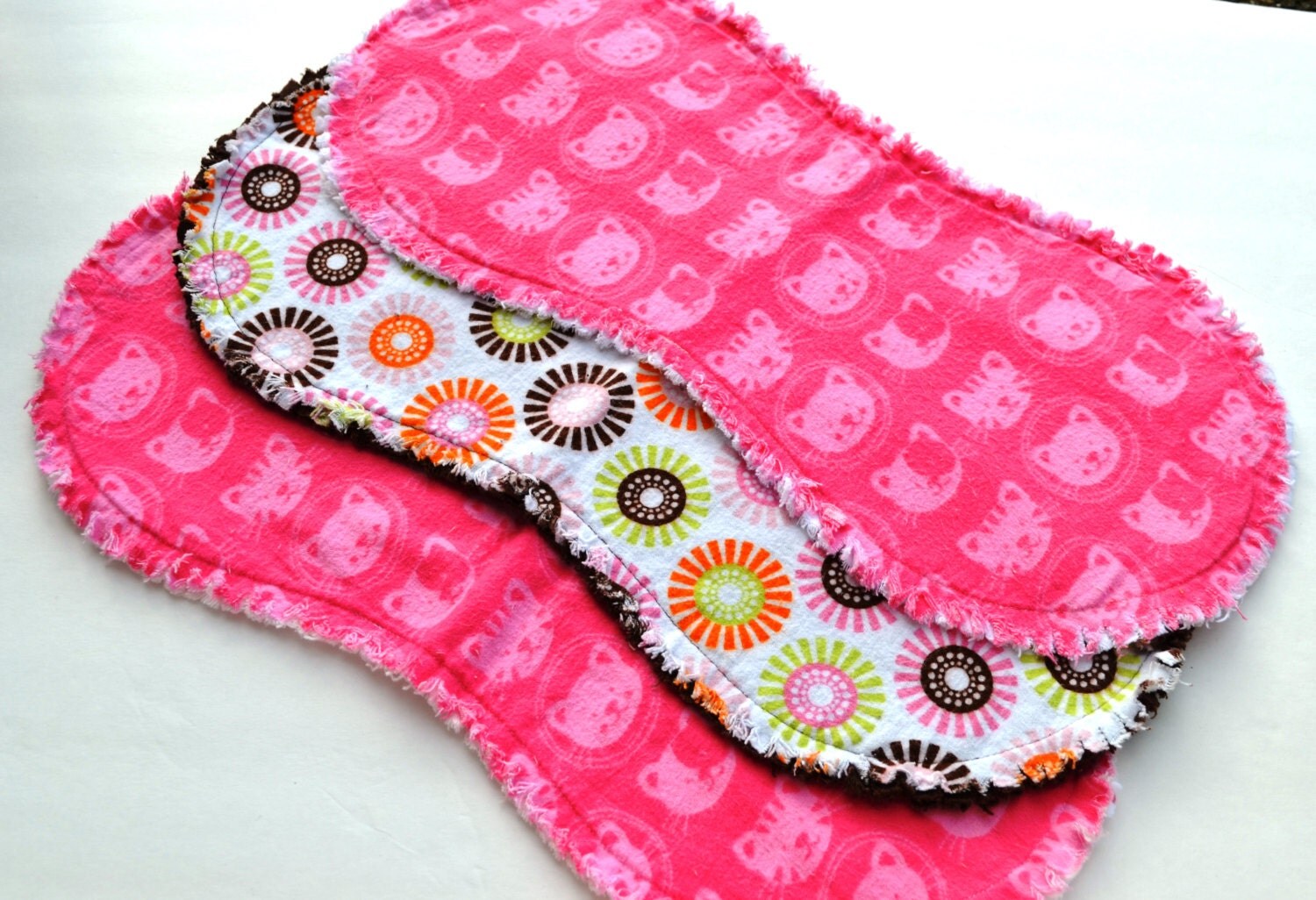 Baby girl burp cloths. burp rags. Baby burpcloth. Set of 3.