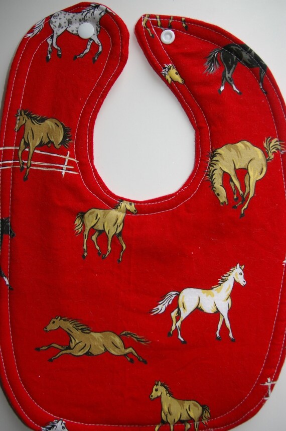 horse baby bib unisex bib western baby bib baby boy bib